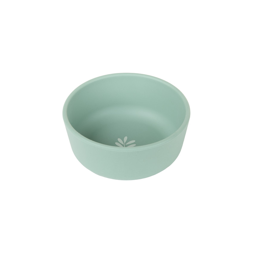 Bol en silicone avec motif végétal au fond et bords hauts 
