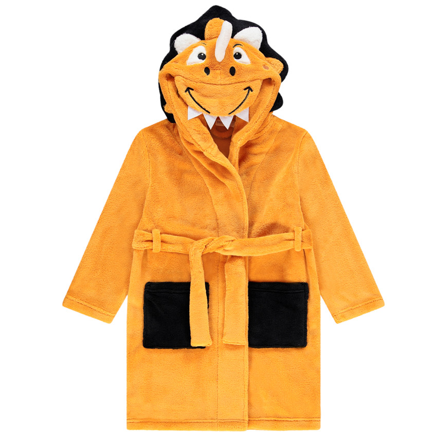 Robe de chambre en sherpa à capuche ludique pour garçon