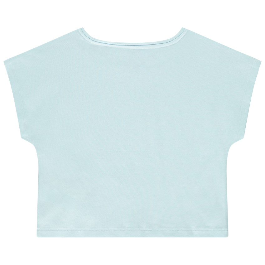 T-shirt manches courtes forme boîte avec fleurs fantaisie pour fille 