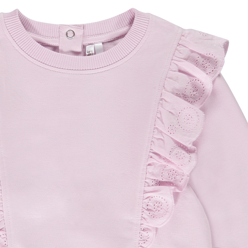 Sweat en molleton avec détails volantés pour bébé fille 