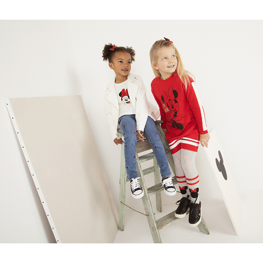 Lot de 2 collants épais Minnie Disney pour enfant fille 