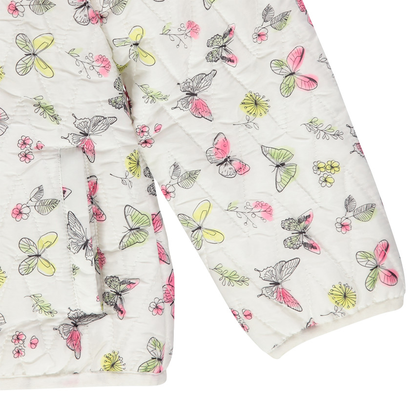 Doudoune fine à capuche imprimée papillons  