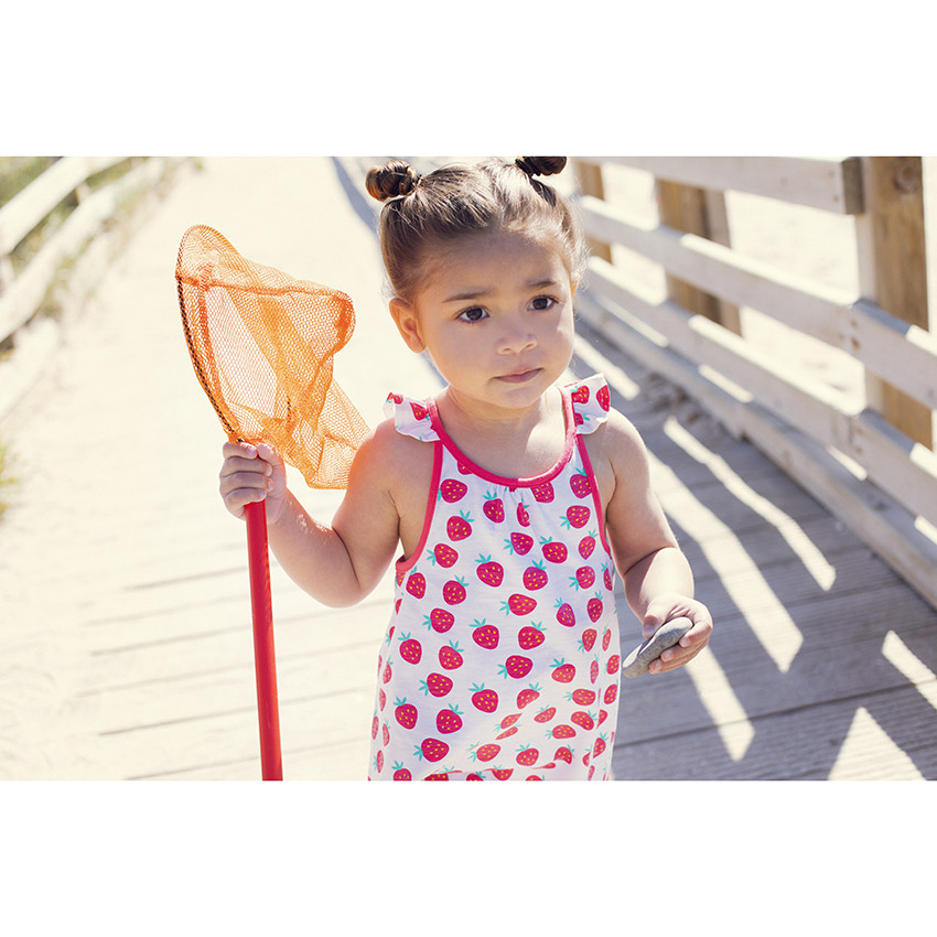 Robe imprimée à bretelles volantées pour bébé fille 