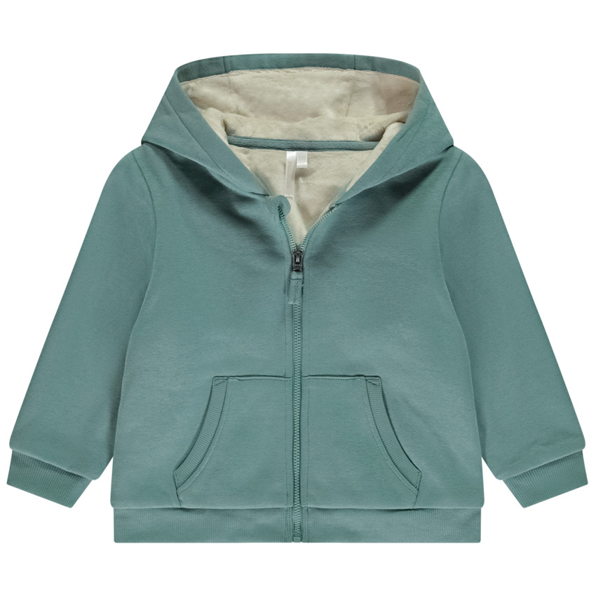 Gilet molleton à capuche doublé velours pour bébé garçon