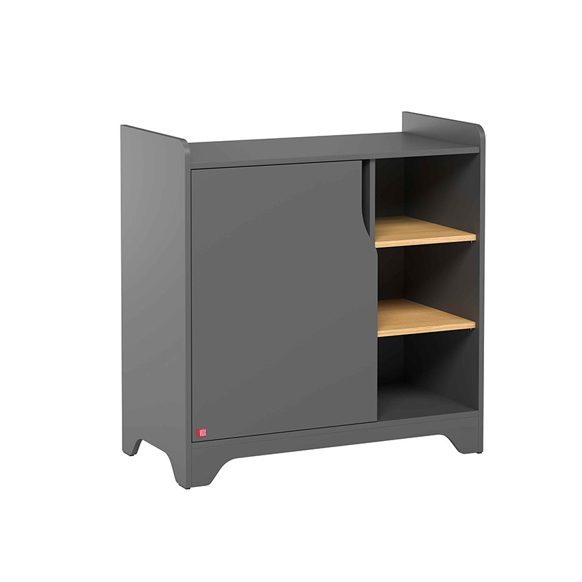 Commode et Plan à langer Leaf - Gris / Bois 