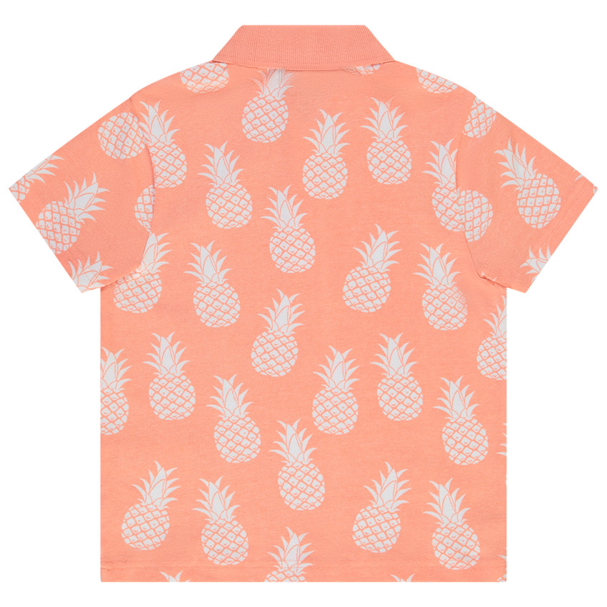 Polo manches courtes en coton piqué imprimé fantaisie pour garçon 