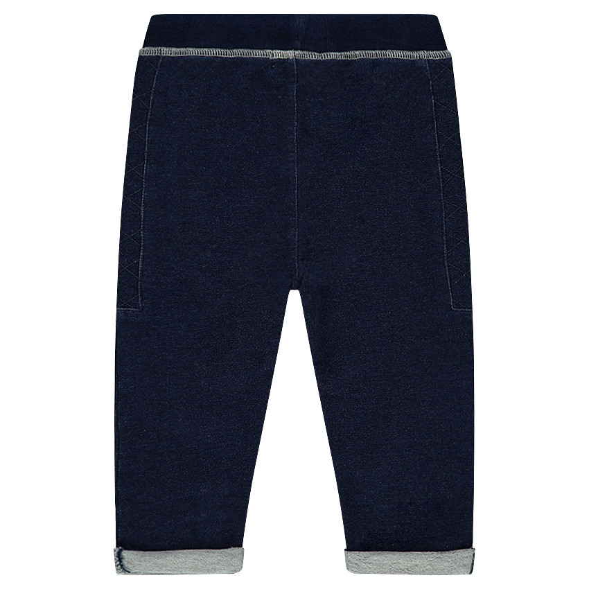 Pantalon en molleton effet jeans avec badges  