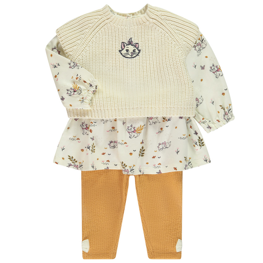 Ensemble 3 pièces avec robe imprimée Marie Disney pour bébé fille 
