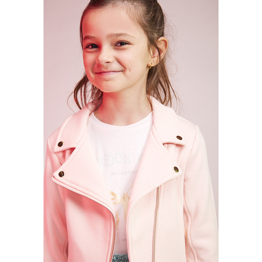T-shirt manches longues en jersey foil print papillon pour fille 