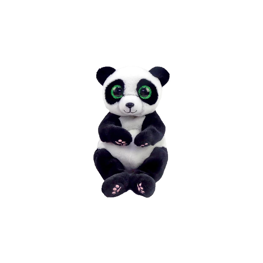 peluche beanie babies 15 cm - ying le panda - noir