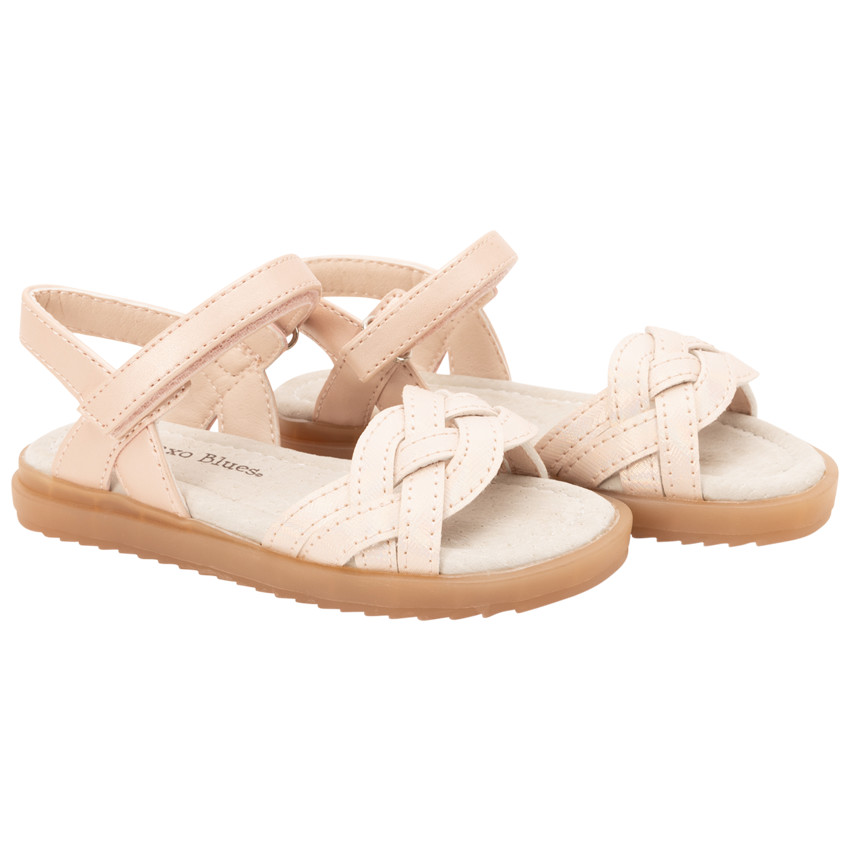 Sandales velcro à brides entrelacées pour fille 