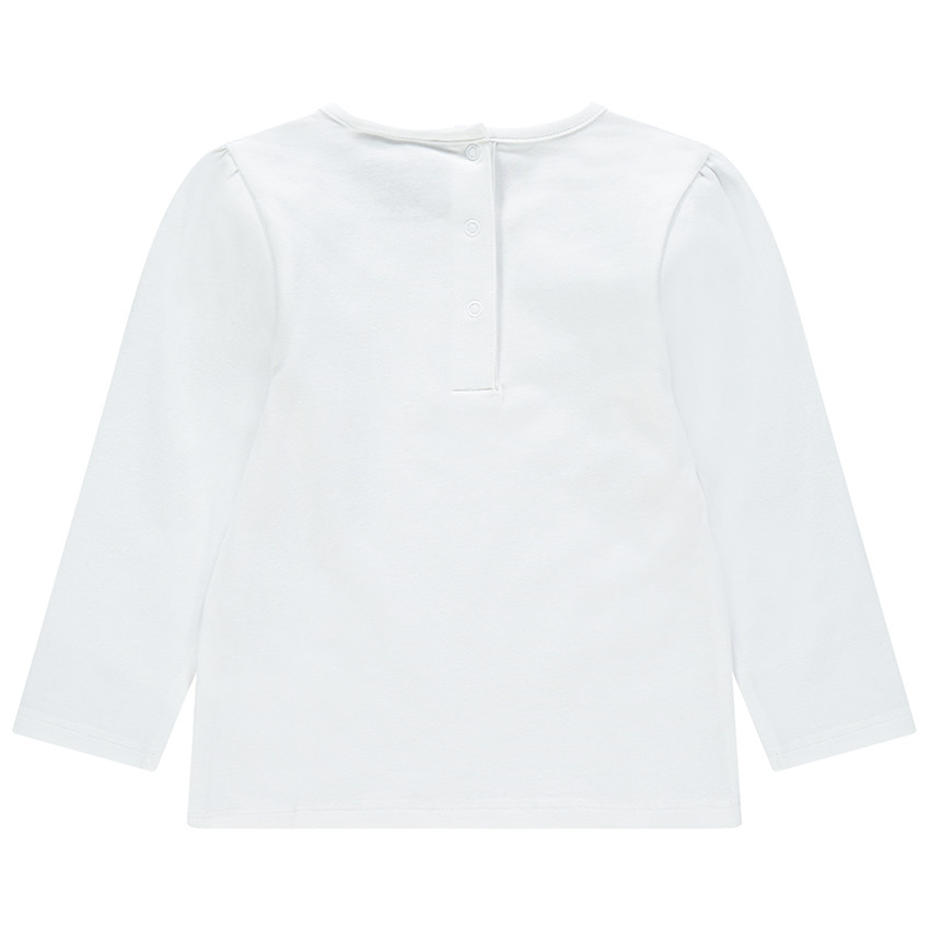 T-shirt manches longues en coton à rayures et inscription 