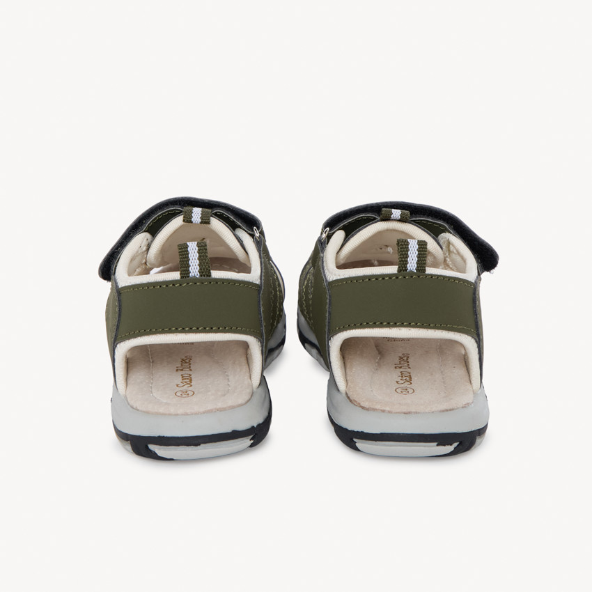Sandales velcro avec élastiques kaki pour garçon 