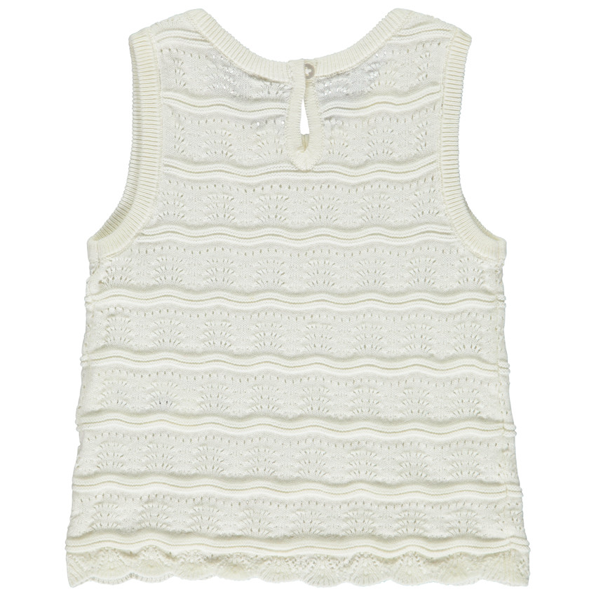 Débardeur uni en maille ajourée pour bébé fille 