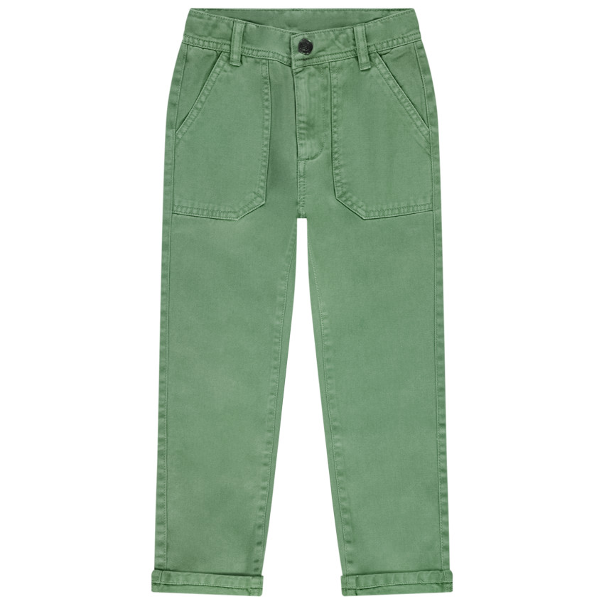pantalon large en twill pour garçon - vert