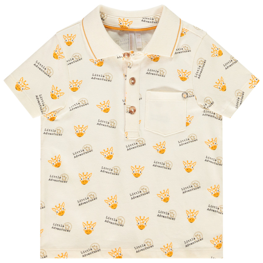 Polo manches courtes motifs girafe pour bébé garçon 