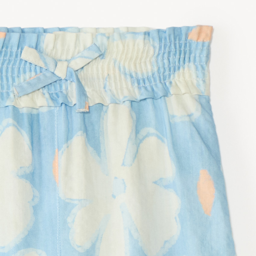Pantalon fluide et large imprimé fleuri pour fille 