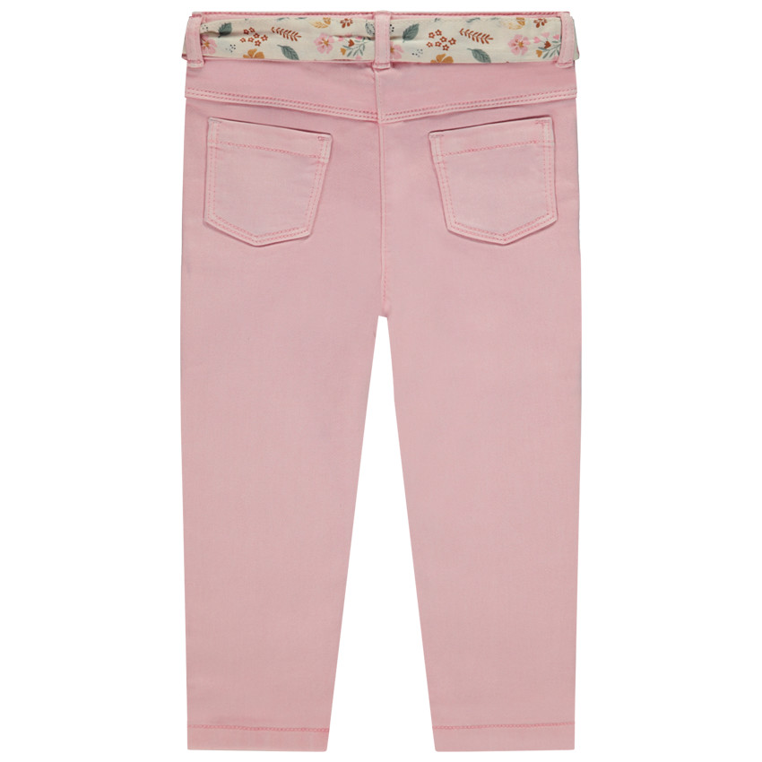 Jean droit avec ceinture foulard imprimée pour bébé fille 