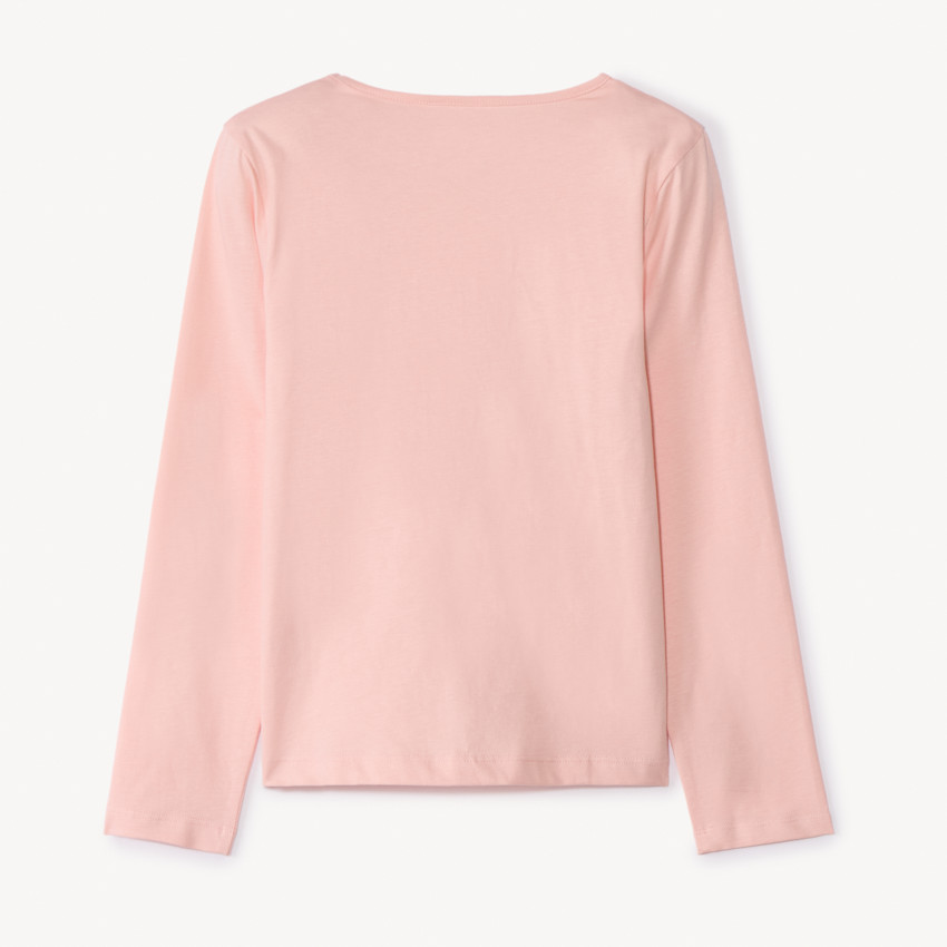 T-shirt manches longues fantaisie pailletée pour fille  