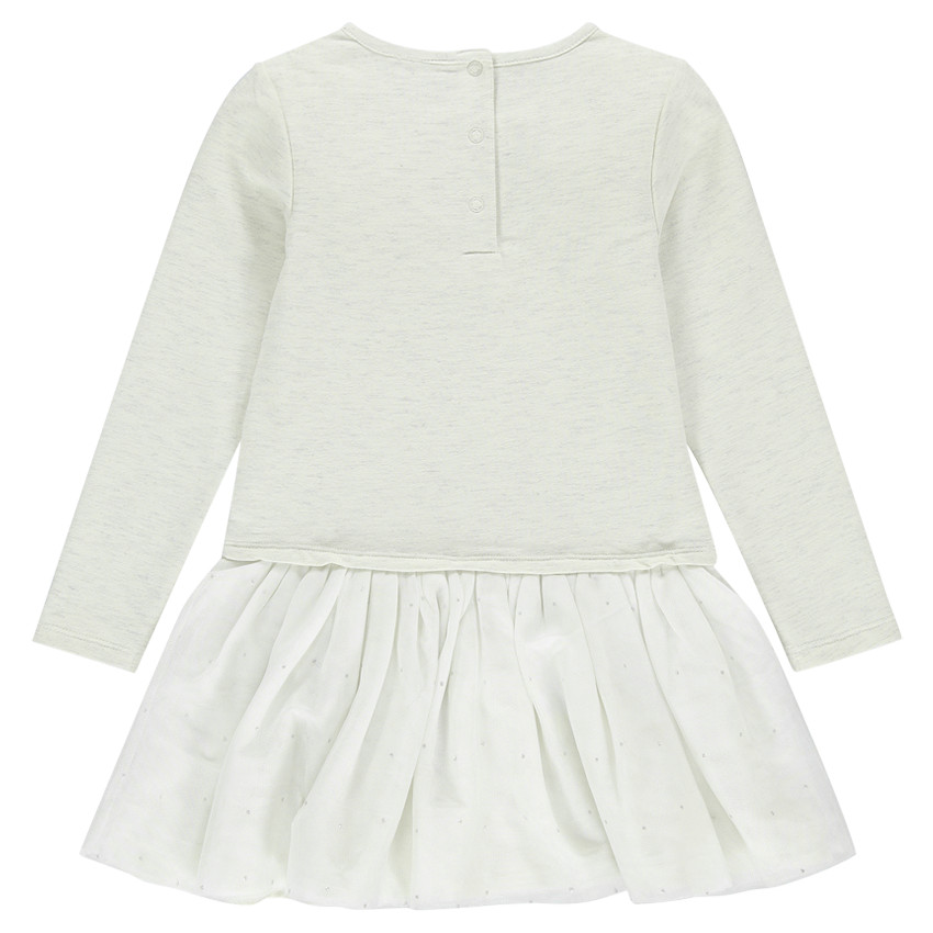 Robe manches longues en molleton et tulle avec print Disney la Reine des Neiges