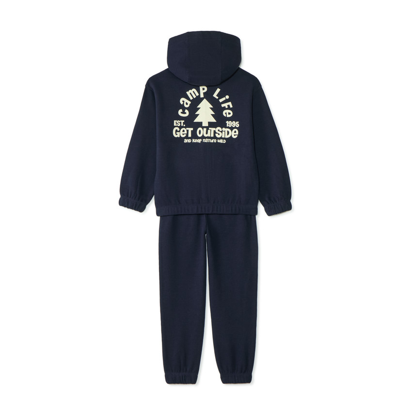 Ensemble de jogging garçon à capuche zippé print fantaisie 