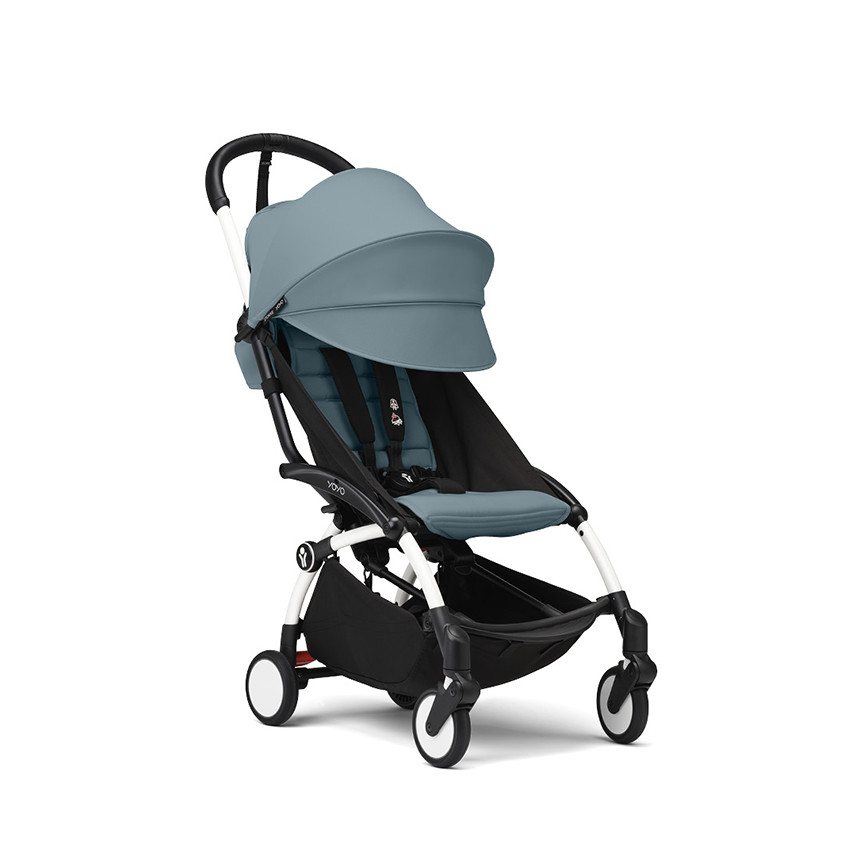 Poussette Stokke® YOYO³ à partir de 6 mois - cadre blanc/aqua 