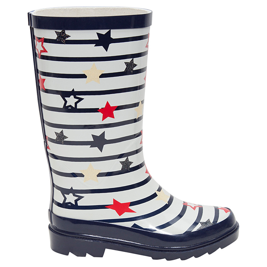 Bottes de pluie à rayures et étoiles all-over 