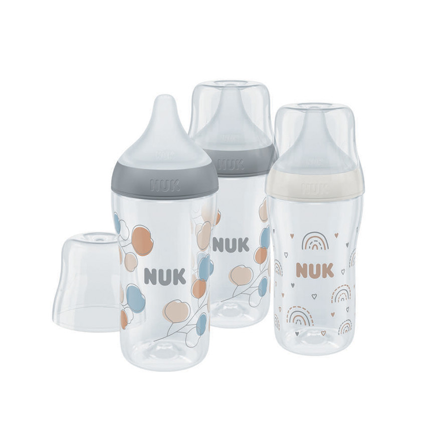 Pack de 3 biberons Perfect Match taille M 260 ml arcs-en-ciel/ballons 