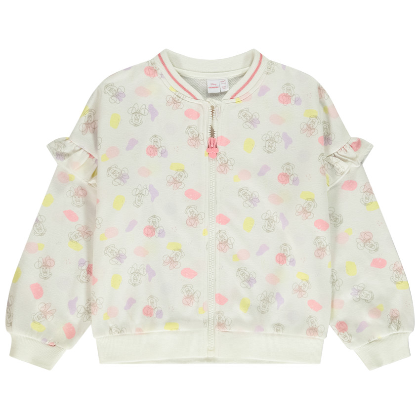 Gilet molleton à volants imprimé Minnie Disney pour fille 