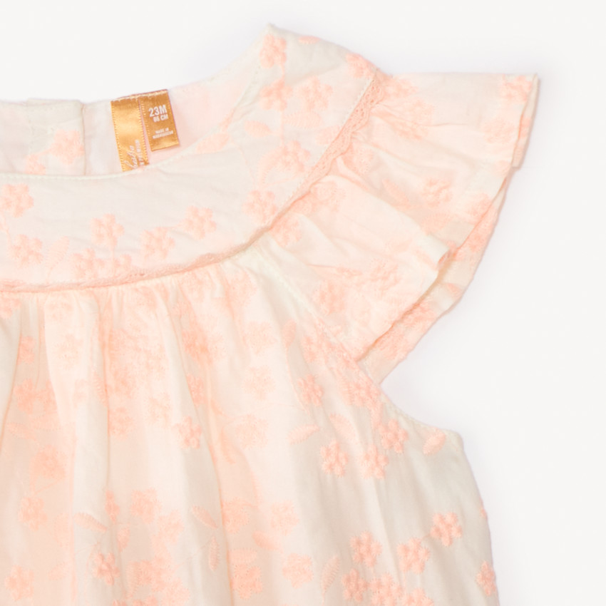 Ensemble 2 pièces débardeur + short en broderie anglaise pour bébé fille 