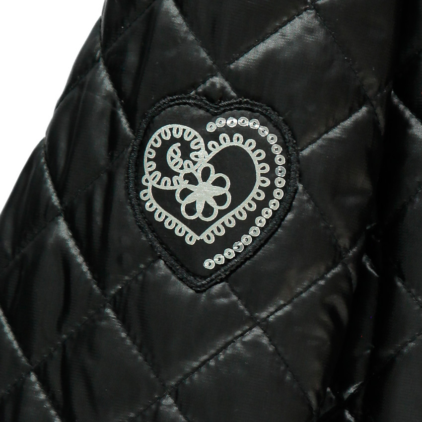 Junior - Parka noire effet brillant et matelassé  