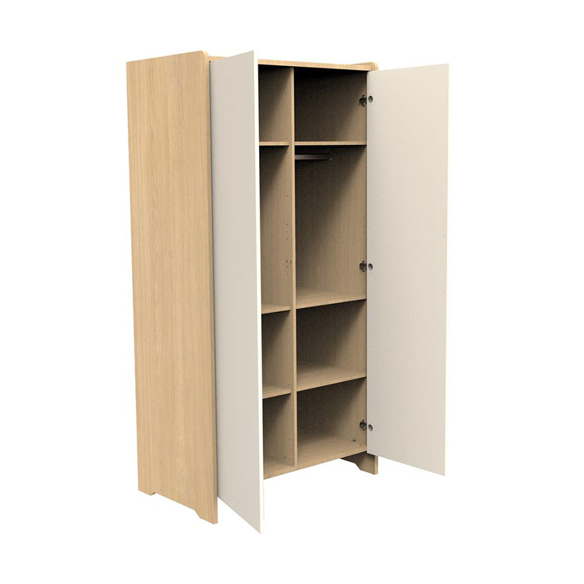 Armoire à 2 portes Vanille aspect chêne miel/meringue 