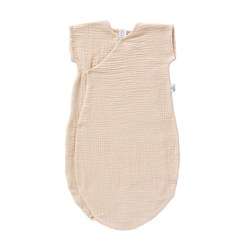 Gigoteuse manches courtes TOG 1.6 effet kimono en gaze 6-18M biscuit 