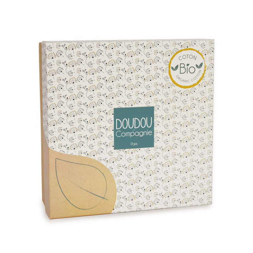 Doudou Pollen l'abeille en tissu de coton bio 25 cm 