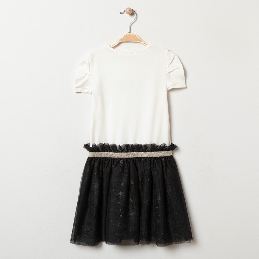 Robe manches courtes effet 2 en 1 rock pour enfant fille 
