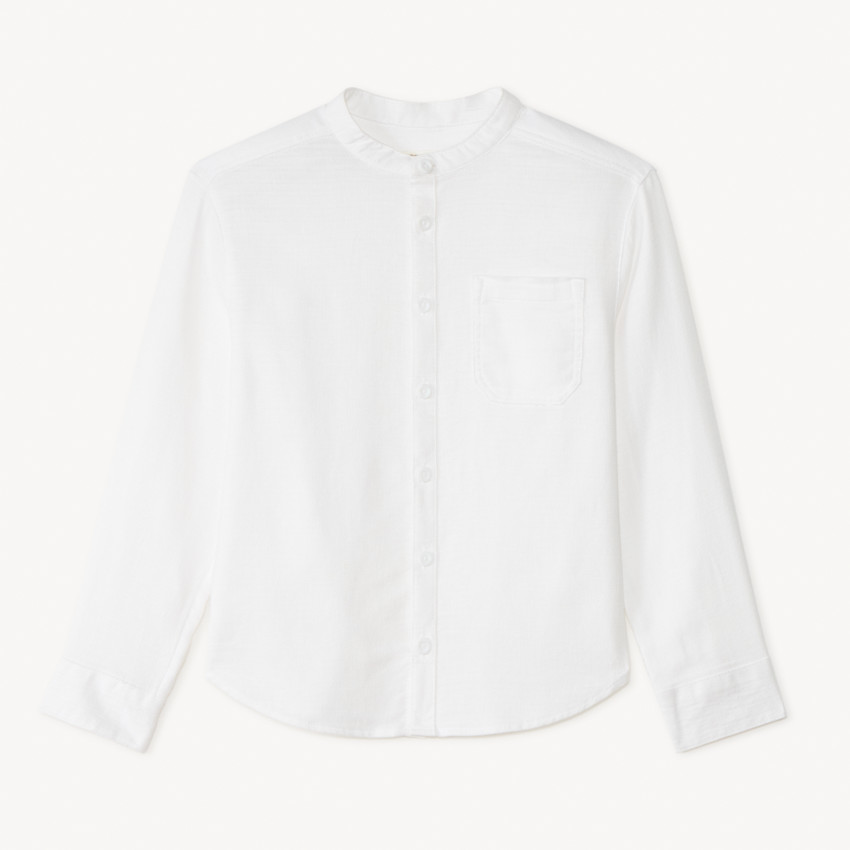 Chemise manches longues à col mao pour garçon