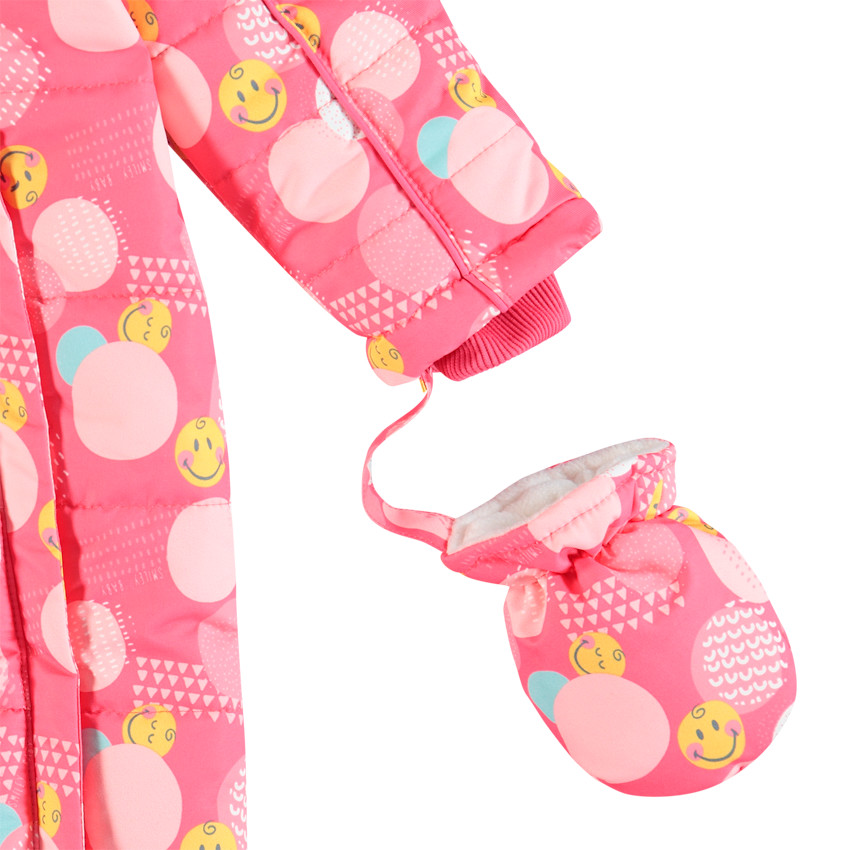 Combinaison de ski doublée micropolaire imprimée Smiley Baby all-over 