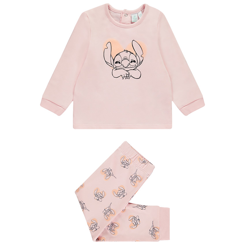 Pyjama 2 pieces en molleton Stitch Disney pour bebe fille avec finitions differentes selon l age Orchestra