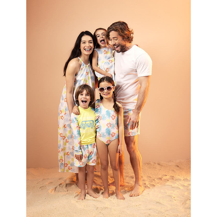 Robe à manches courtes imprimé fantaisie pour bébé fille 