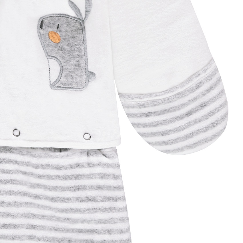 Nid d'ange pilote en velours avec animaux brodés 