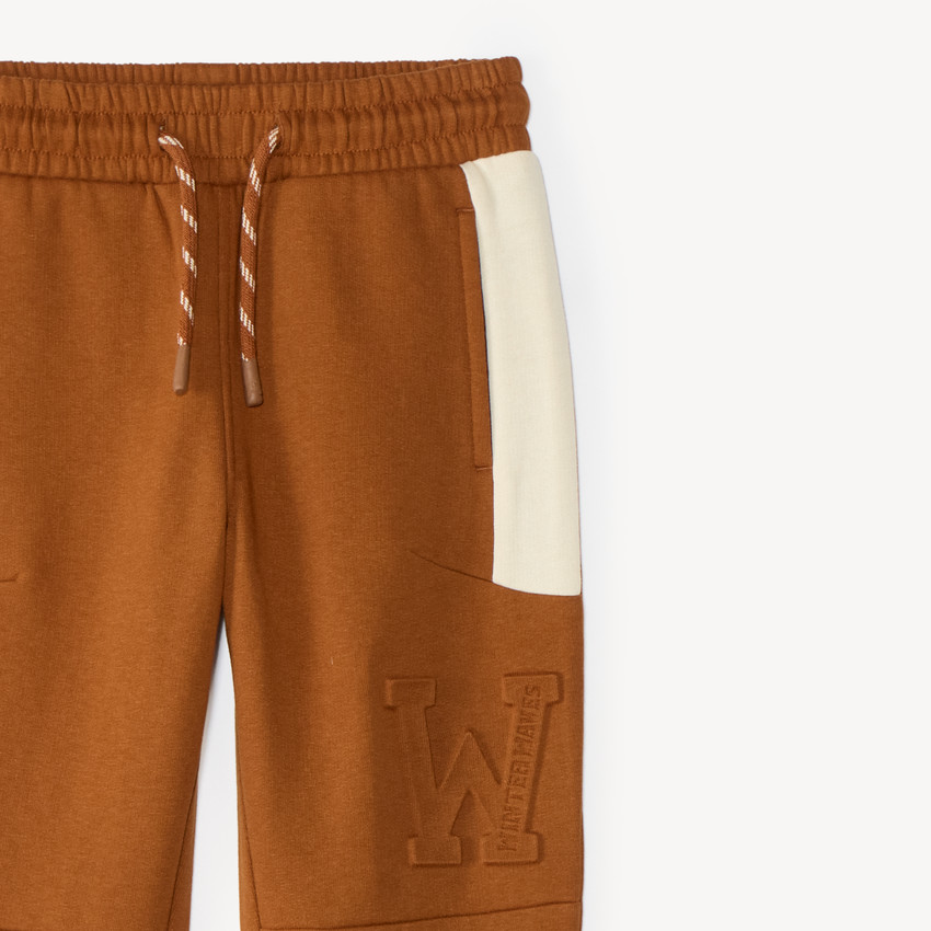 Pantalon jogging garçon en molleton colorblock 
