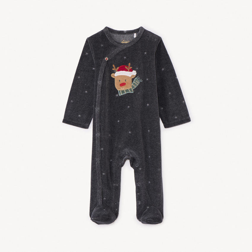 Dors-bien de Noël effet dévoré pour bébé garçon avec ouvertures différentes selon l'âge 