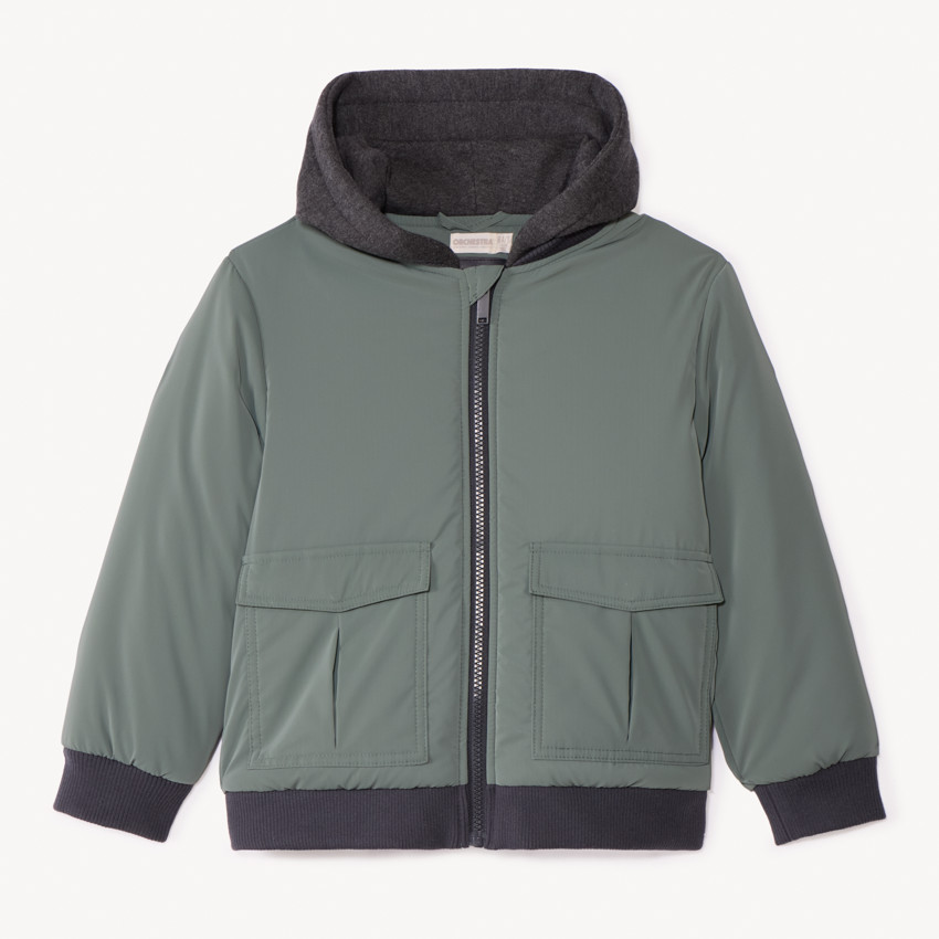 Blouson aviateur avec capuche molleton pour garçon 