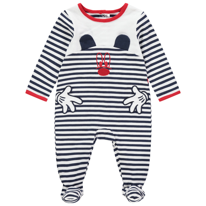 Dors-bien en jersey à rayures motif Mickey Disney 