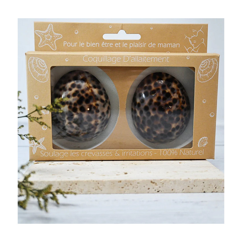 Lot de 2 coquillages d'allaitement tachetés brillants Taille S 