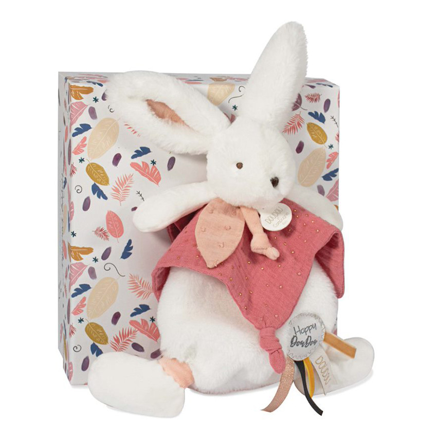 Doudou Happy Boho lapin - Terracotta 