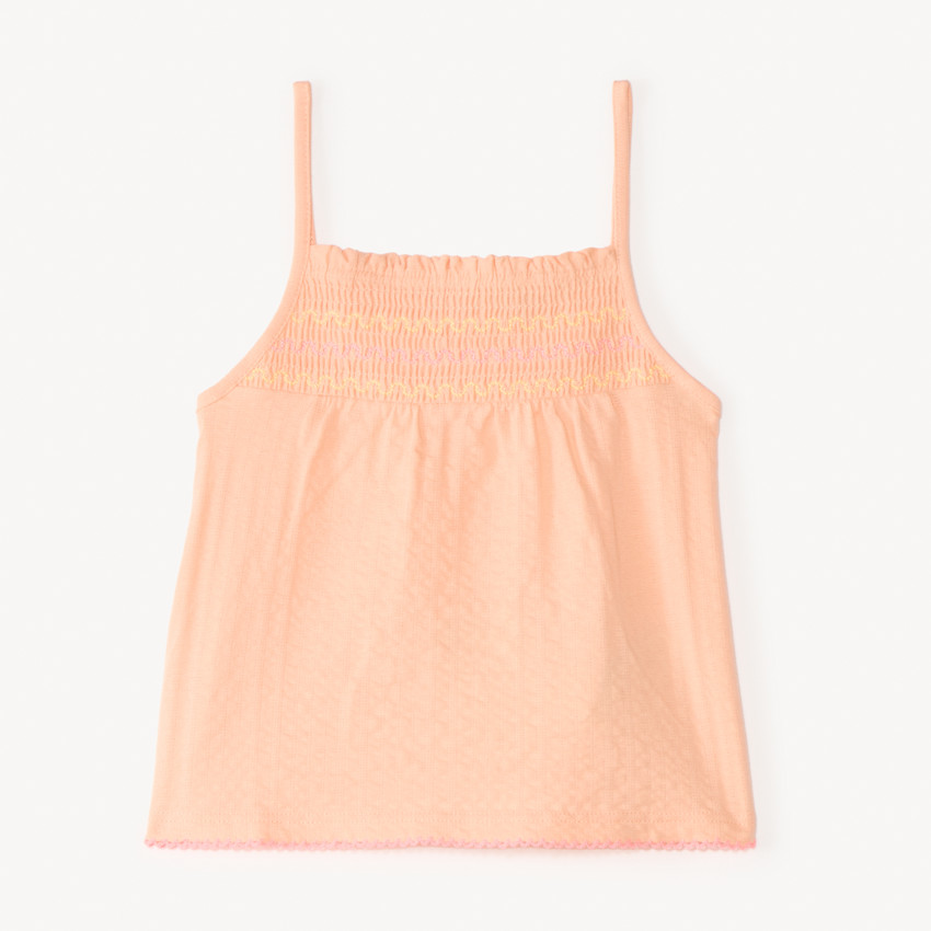 Débardeur en maille avec élastique smocké pour fille 