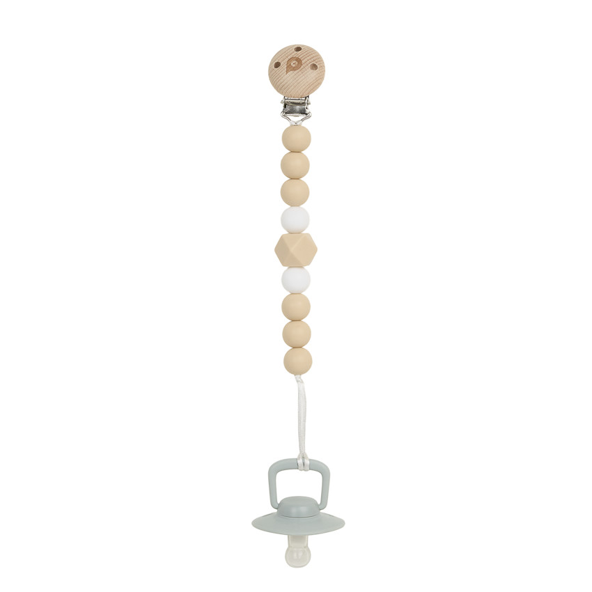 Attache sucette en silicone - Beige 