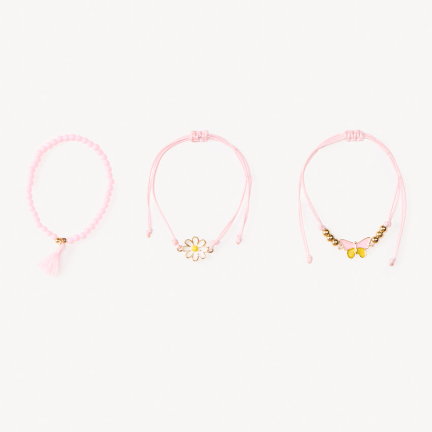 Lot de 3 bracelets roses pour fille