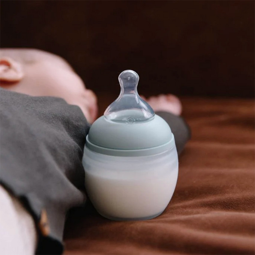 Biberon silicone 150 ml tétine débit lent Ivy Green 